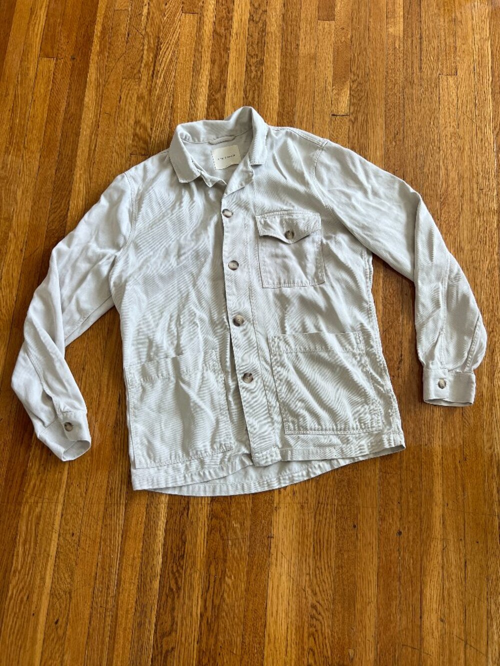 A Day's March Taupe Khaki Banagher Lyocell 100% Tencel Overshirt - Men's Medium